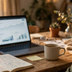 Freelancer reviewing best accounting software for solopreneurs on a laptop at home