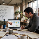 Small team reviewing the best low cost CRM for startups with small teams on a laptop
