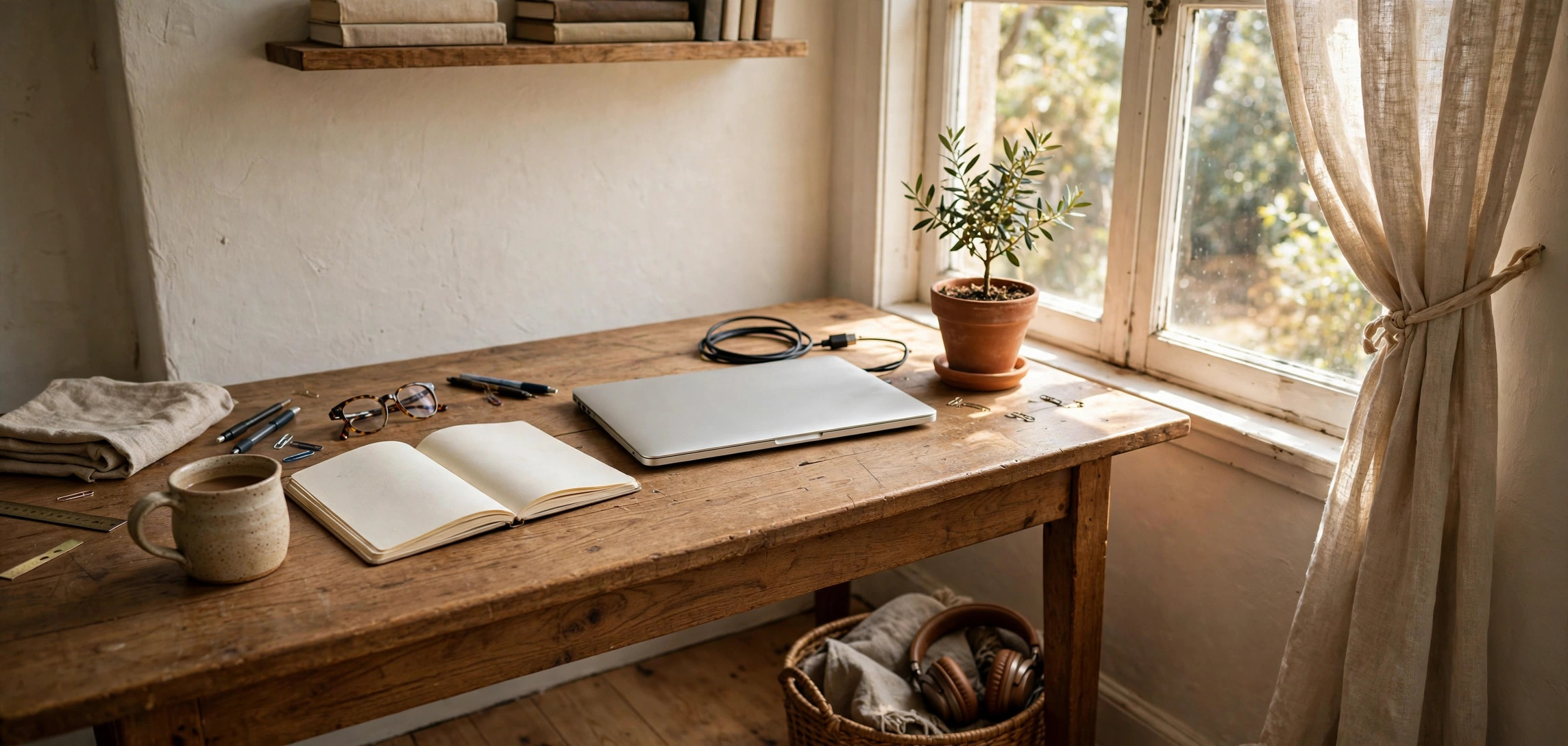 Cozy home office setup with laptop — cheapest business to start from home under $500