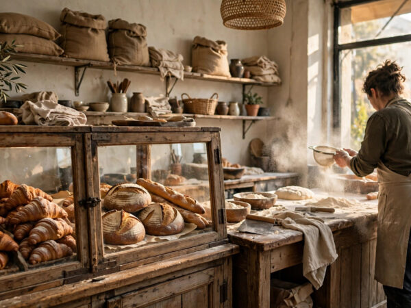 Small bakery owner reviewing what is a good profit margin for a small bakery