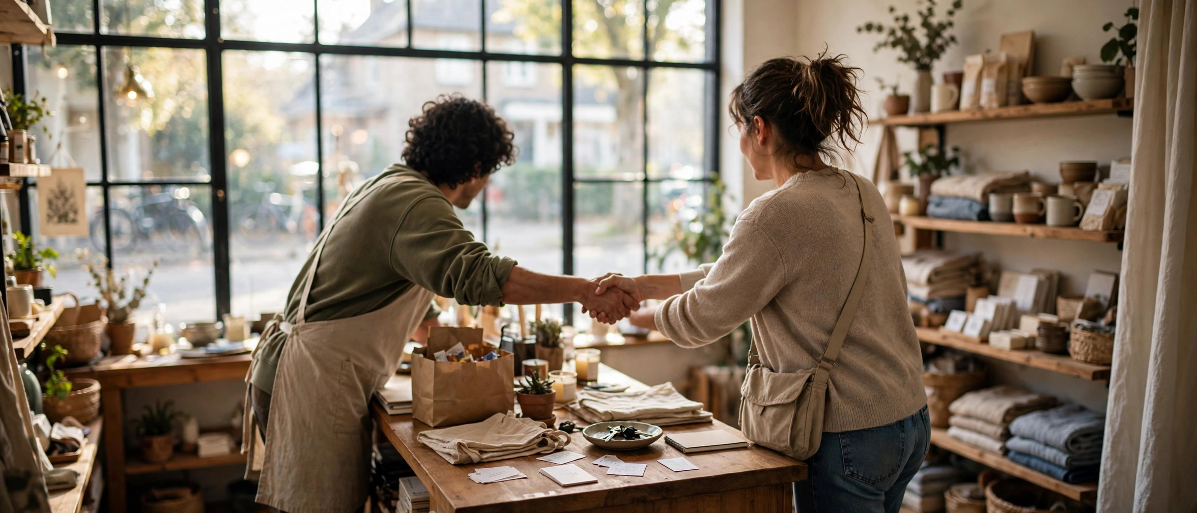 small business owner getting first customers for a new business