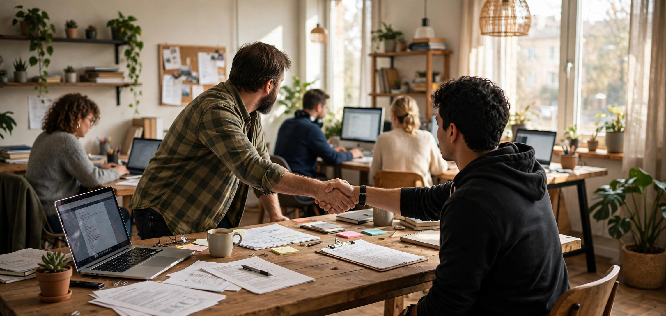 Small business owner learning how to hire first employee for small business