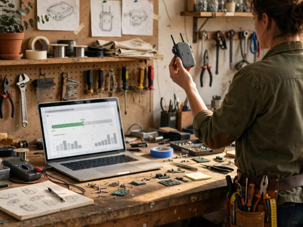 entrepreneur preparing a successful crowdfunding campaign for a product
