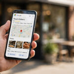Google Business Profile listing for a new company on a phone