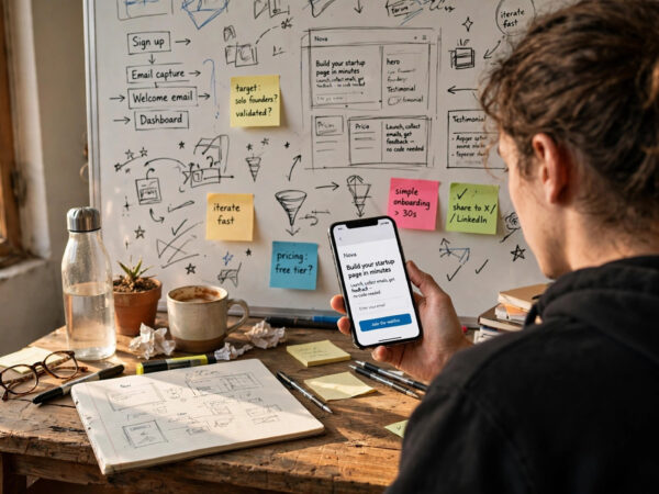 founder learning how to validate startup idea with no money at a home desk
